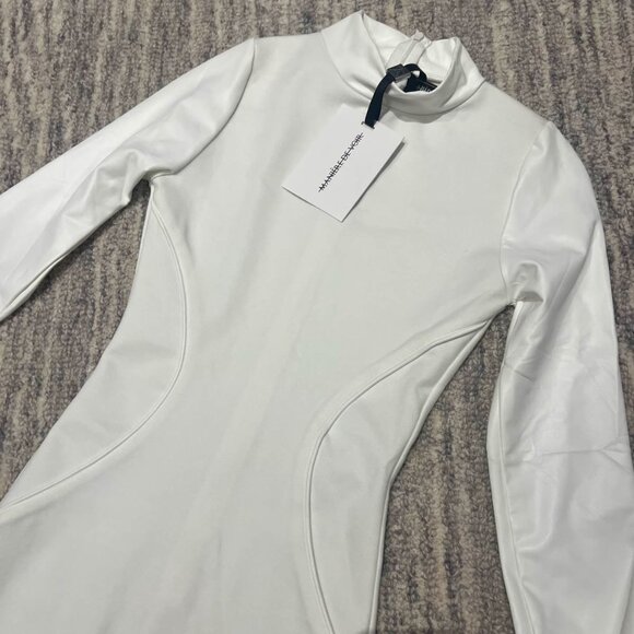 Maniere de Voir Vegan Leather Suspender Dress BNWT - Picture 5 of 7